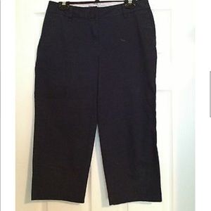 IZOD Saltwater Chinos Navy Blue Capri Crop PANTS 6